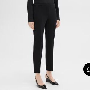 Theory Treeca pull on pant in admiral crepe. Black, size 2